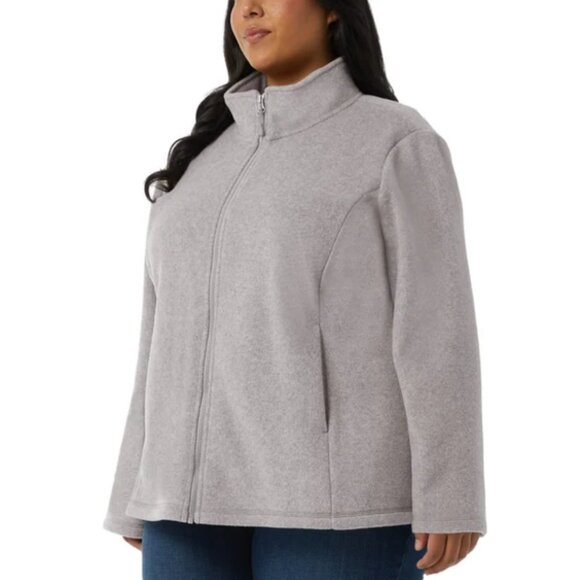 NEW 32 Degrees Brushed Faux Wool Full Zip Up Zipper Warm Jacket Coat 22W 24W NWT - Picture 2 of 5